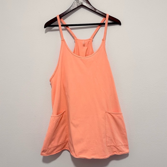 Free People Movement Hot Shot Romper Shorts Dress Size Medium Orange - Picture 4 of 9